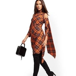 Cold shoulder scarf dress